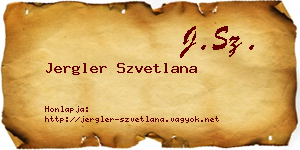 Jergler Szvetlana névjegykártya